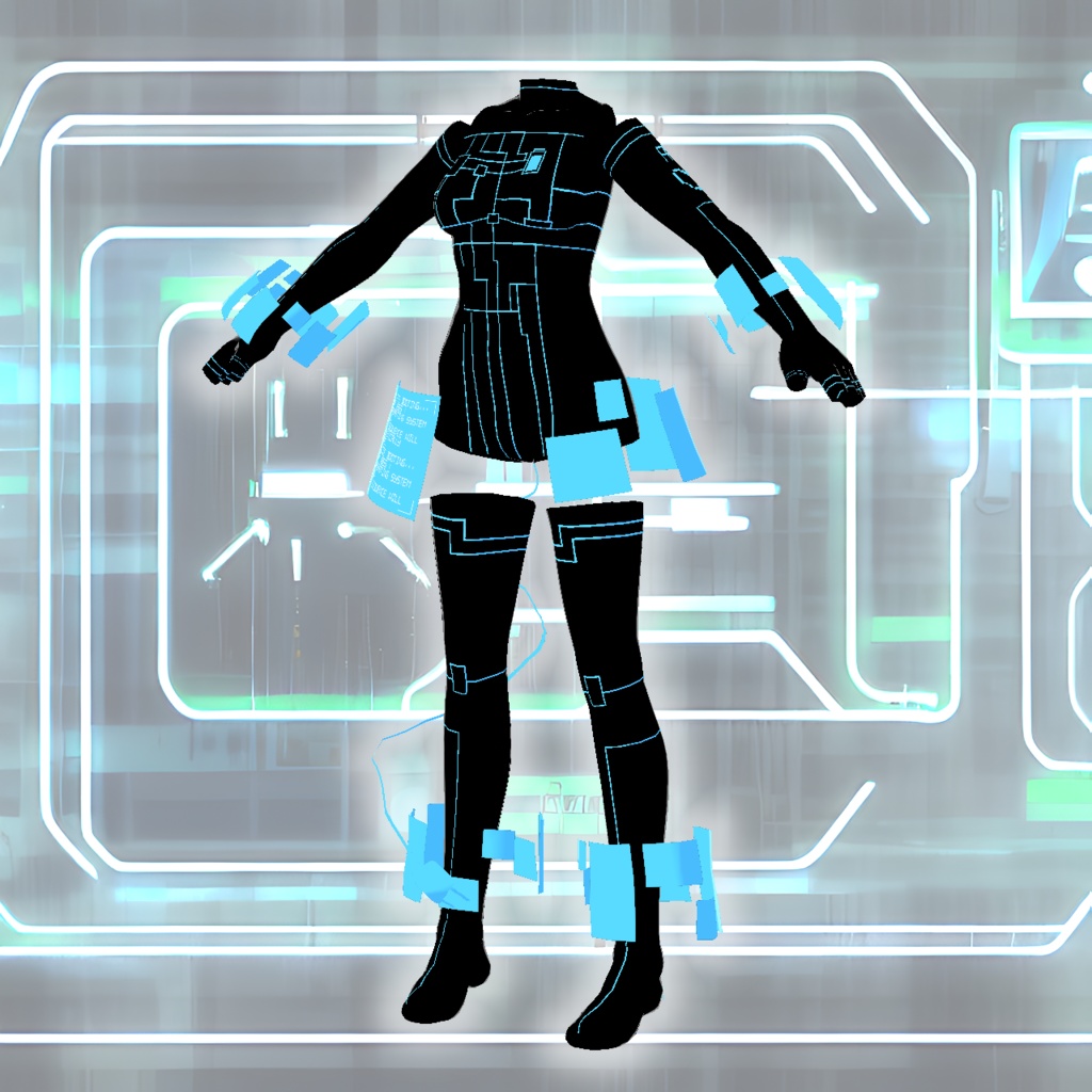 【VRoid】アンドロイド電子回路スーツ