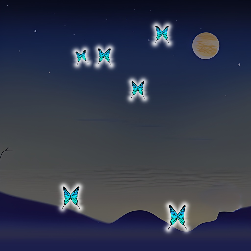 【VRoid】モデルの周りを舞う蝶【アホ毛】