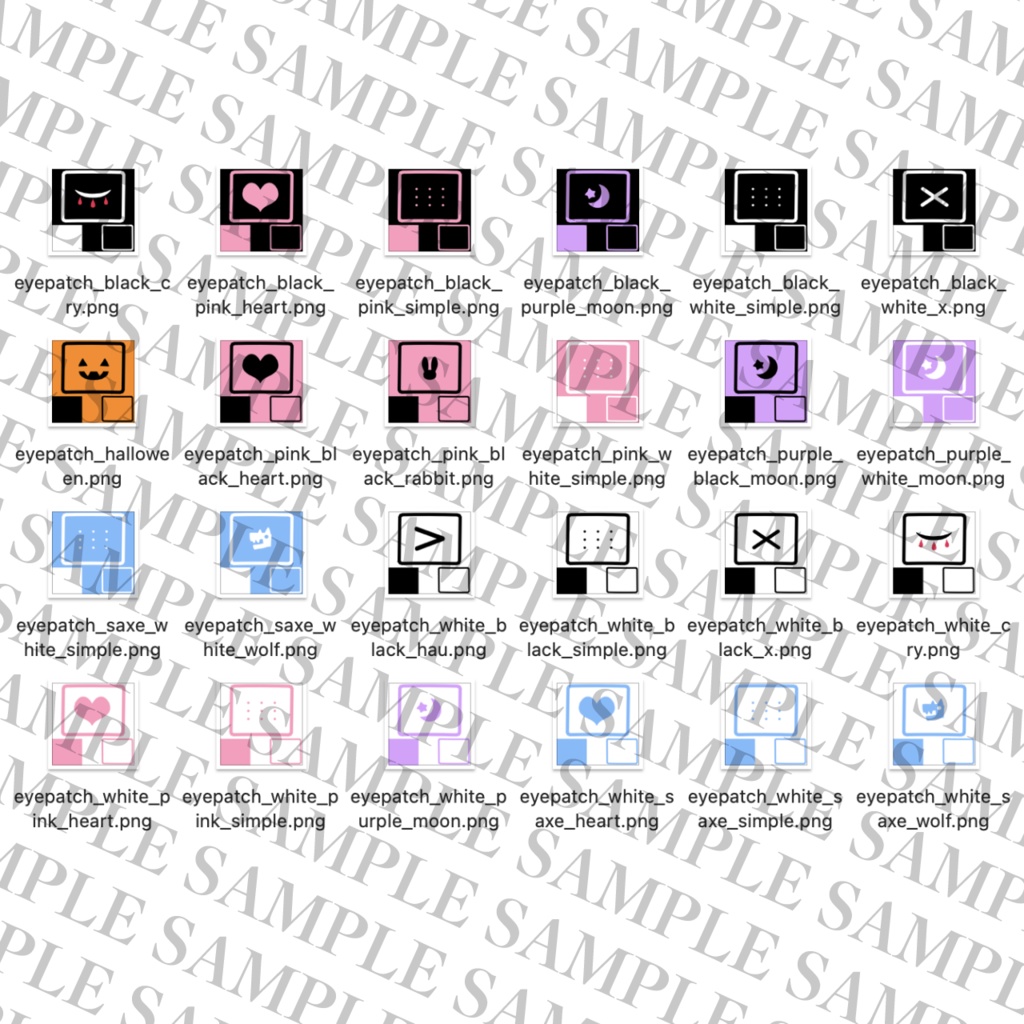 【VRChat想定】眼帯【バリエーション50種】