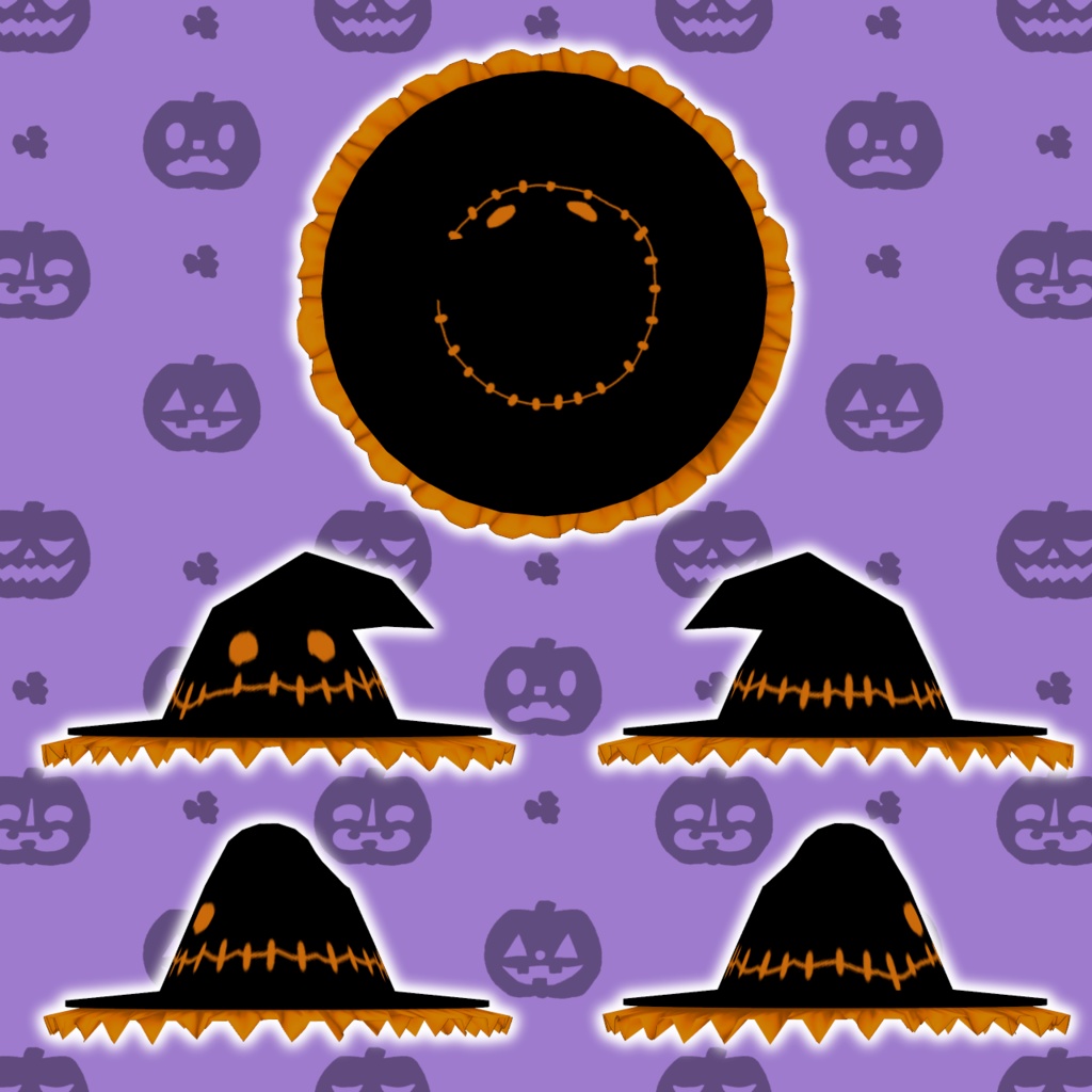 【VRChat想定】魔女帽子型マスコット【PhysBone対応】