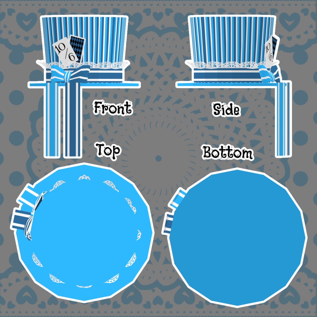 【VRChat想定】アリスのミニハット【PhysBone対応】