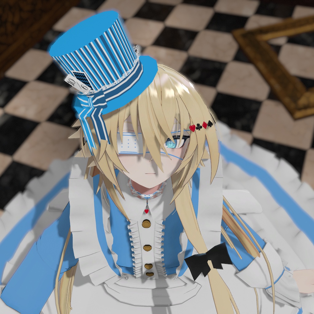 【VRChat想定】アリスのミニハット【PhysBone対応】