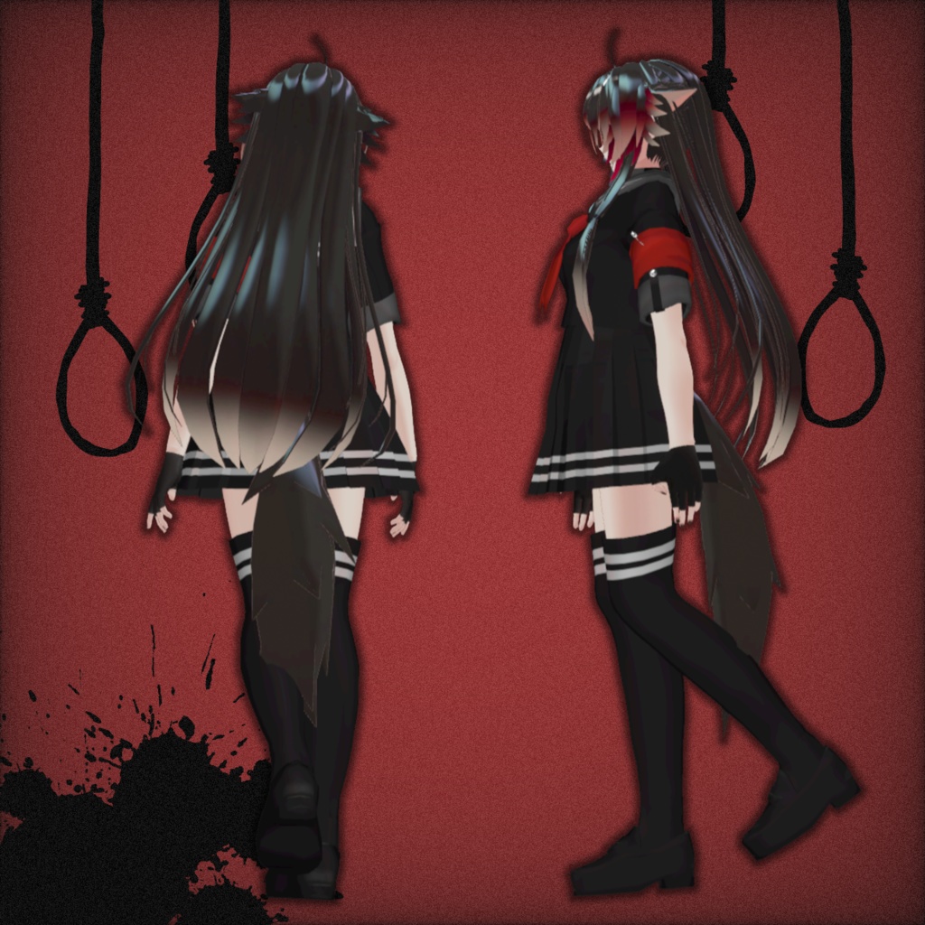 【4アバター対応コーデ】八月の少女怪異