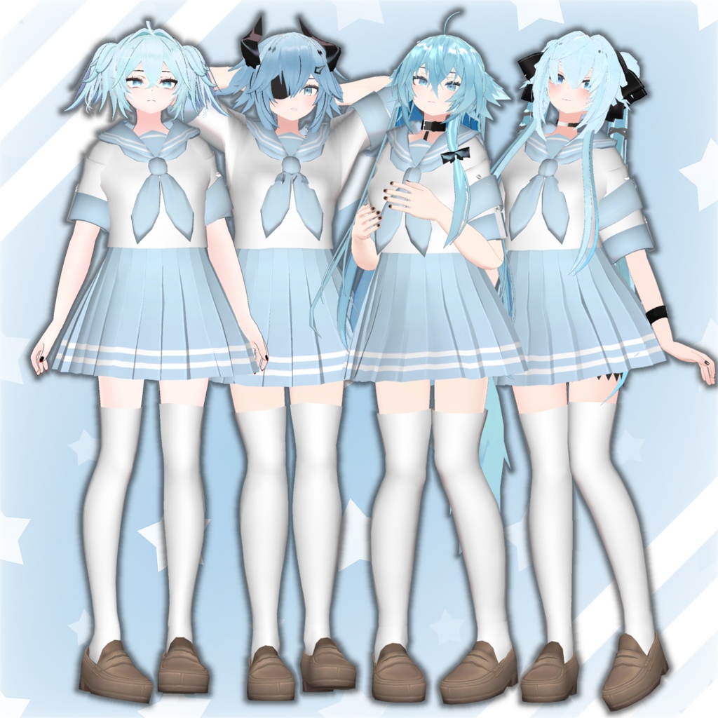 【4アバター対応コーデ】八月の少女怪異