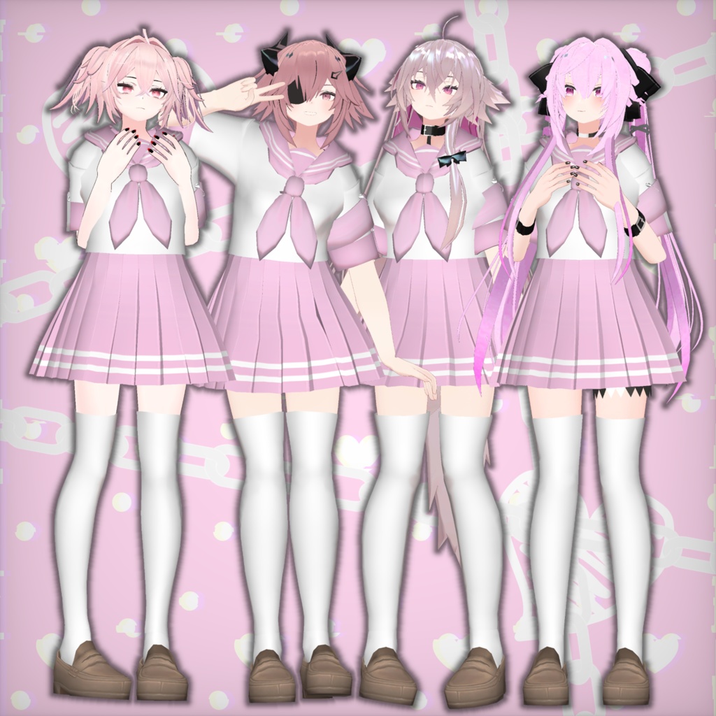 【4アバター対応コーデ】八月の少女怪異