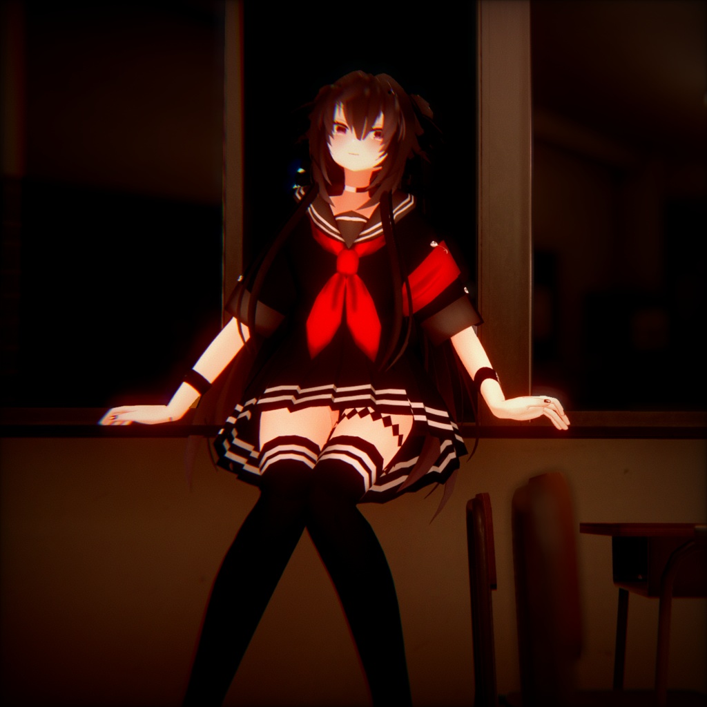 【4アバター対応コーデ】八月の少女怪異