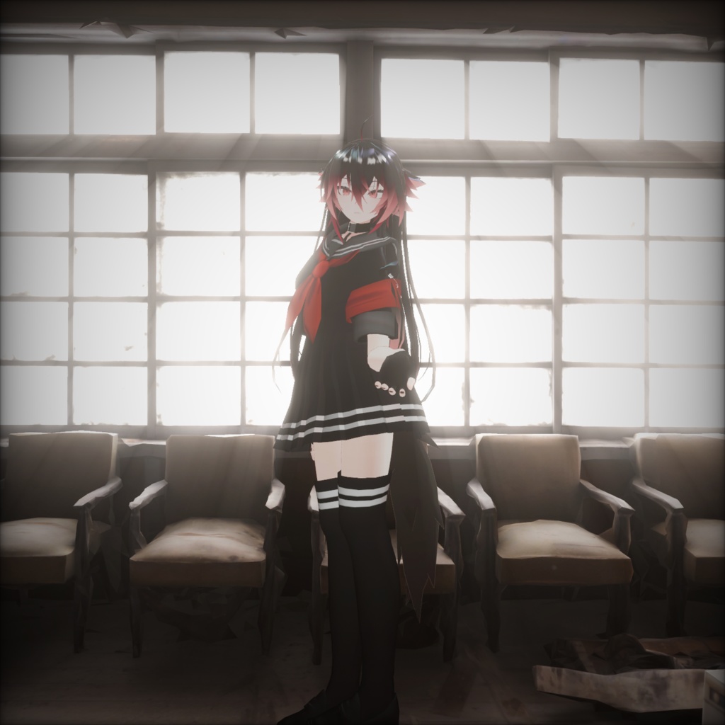 【4アバター対応コーデ】八月の少女怪異