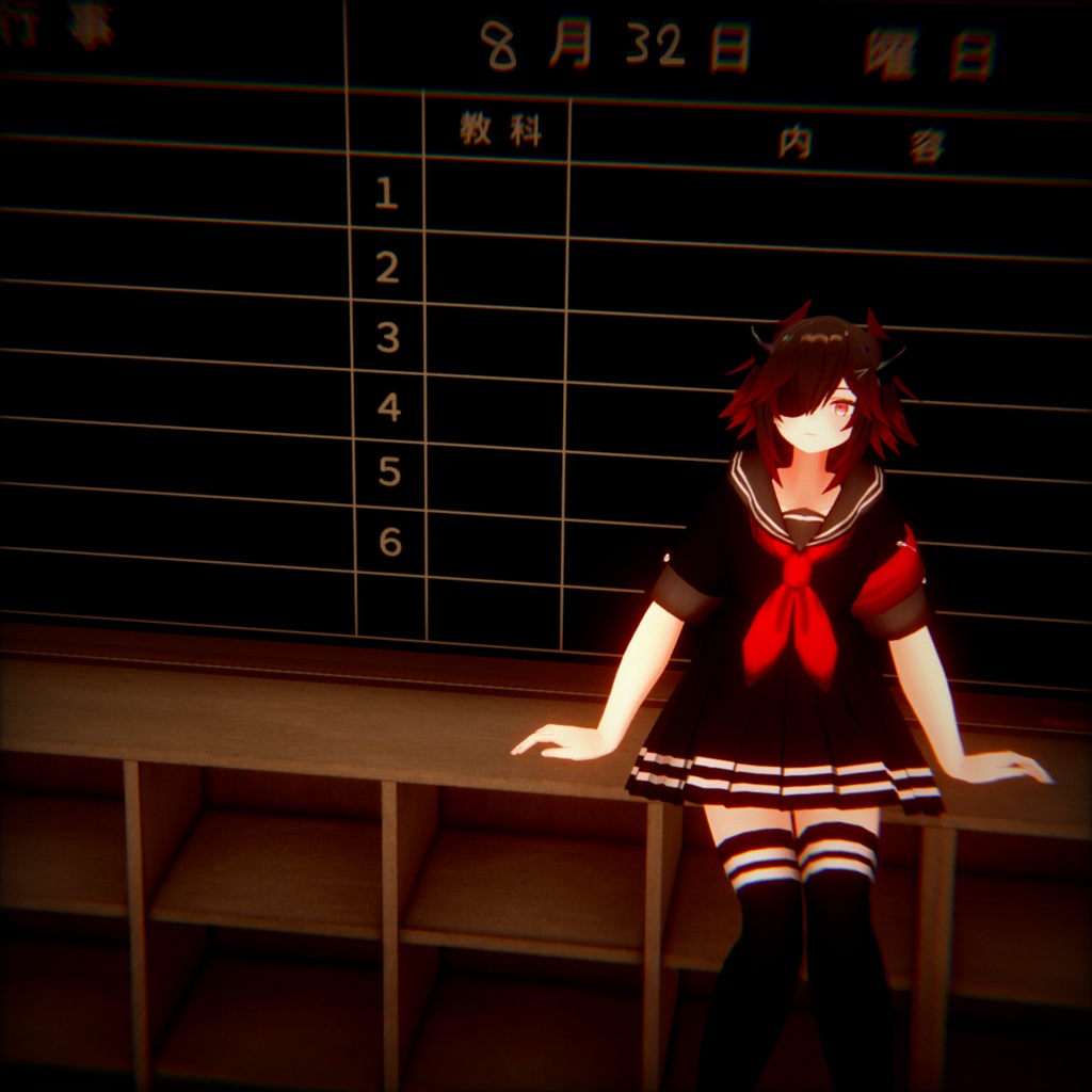 【4アバター対応コーデ】八月の少女怪異