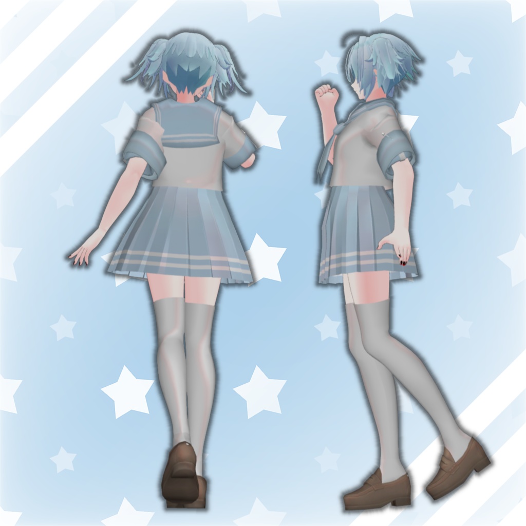 【4アバター対応コーデ】八月の少女怪異