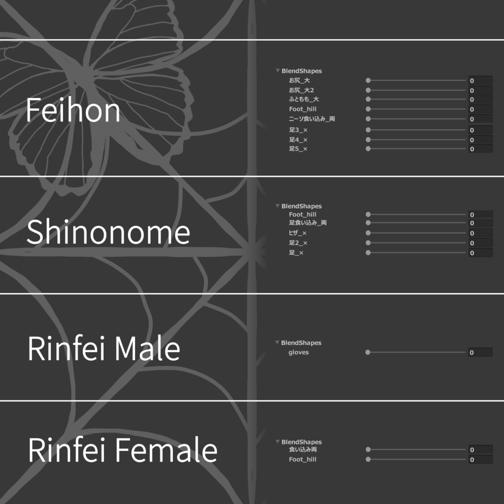 【9アバター対応コーデ】バタフライ・エフェクト