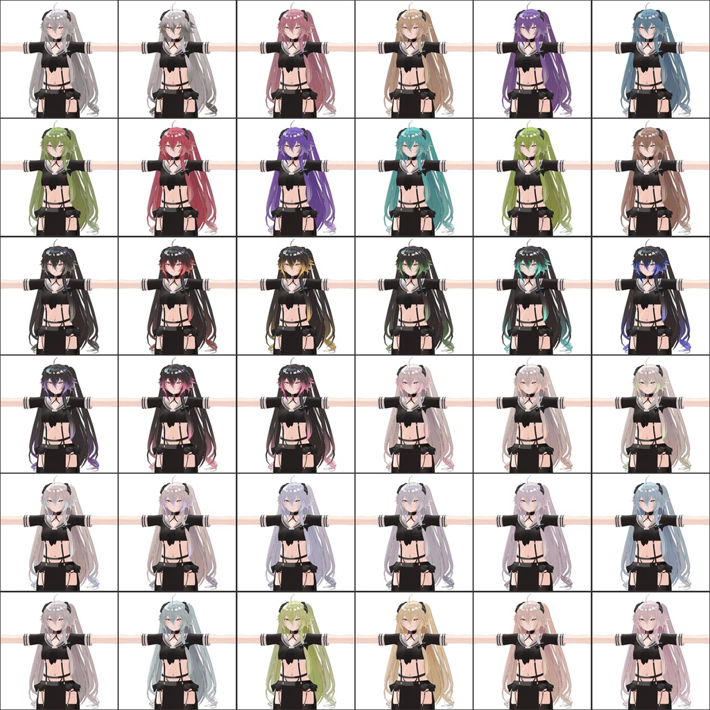 【シノノメ対応】リボンつきツインテール