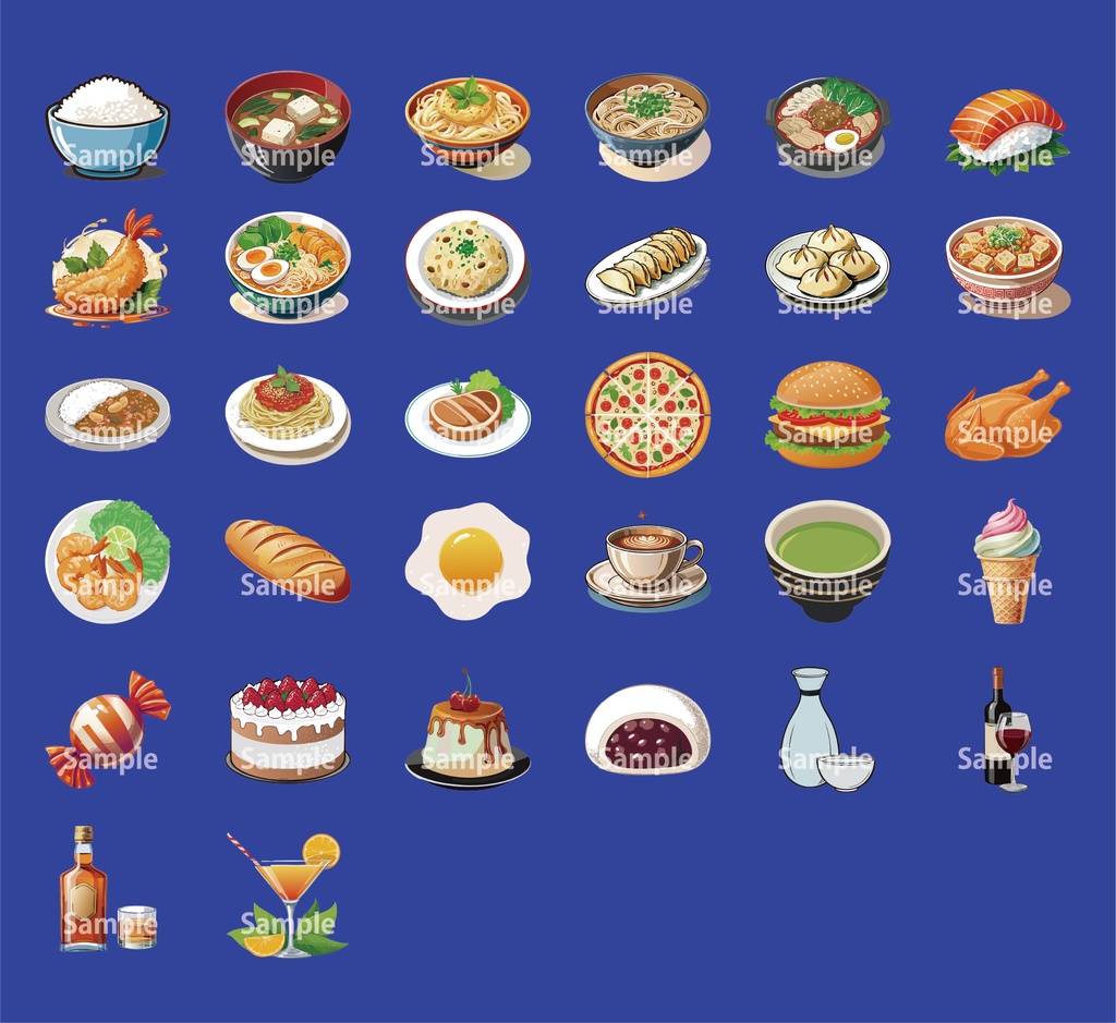 食べ物イラスト 32種類