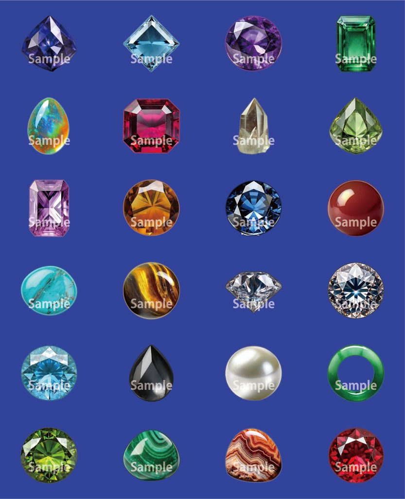 キラキラ煌めく宝石アイコン 24種類