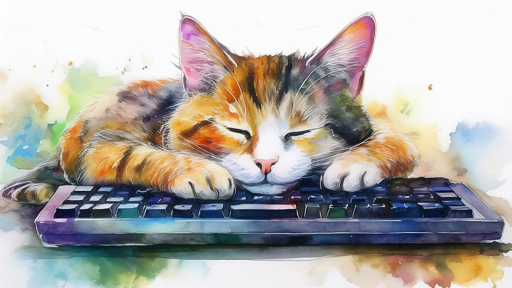 「癒やしのアート」を日常に。水彩タッチの猫イラストデータ