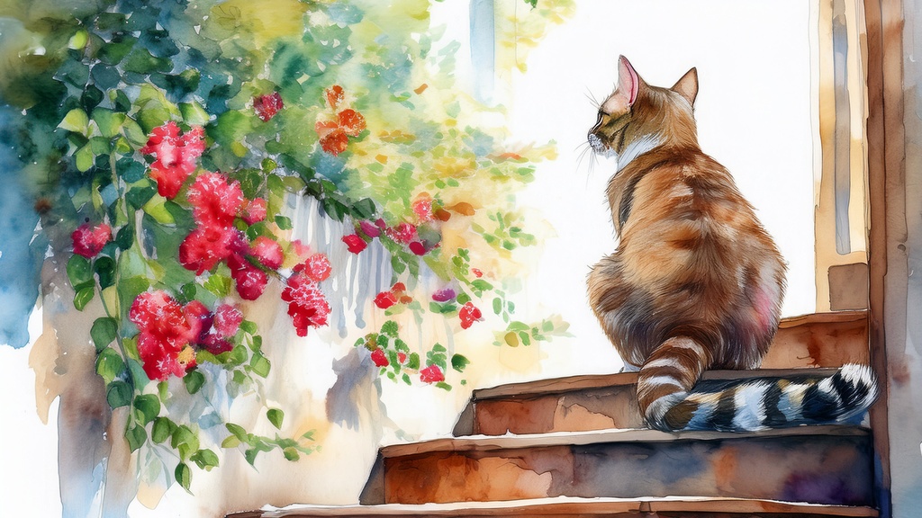 「癒やしのアート」を日常に。水彩タッチの猫イラストデータ