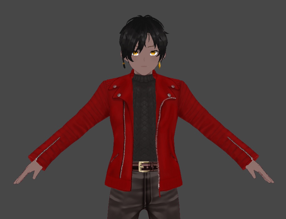 Red Leather Jacket (black turtle neck)