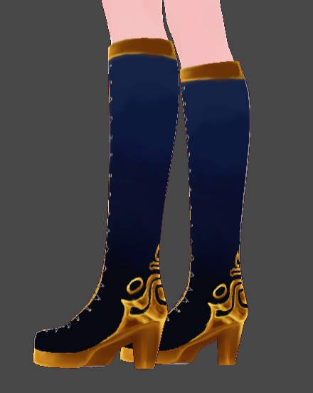 Blue/Gold Heeled Boots
