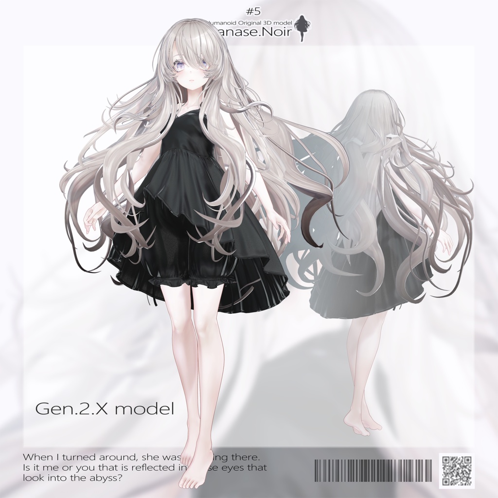 【VRChat想定 オリジナル3Dモデル『ナナセ・ノワール -Nanase Noir-』Gen2.2