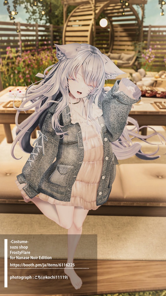 【VRChat想定 オリジナル3Dモデル『ナナセ・ノワール -Nanase Noir-』Gen2.2