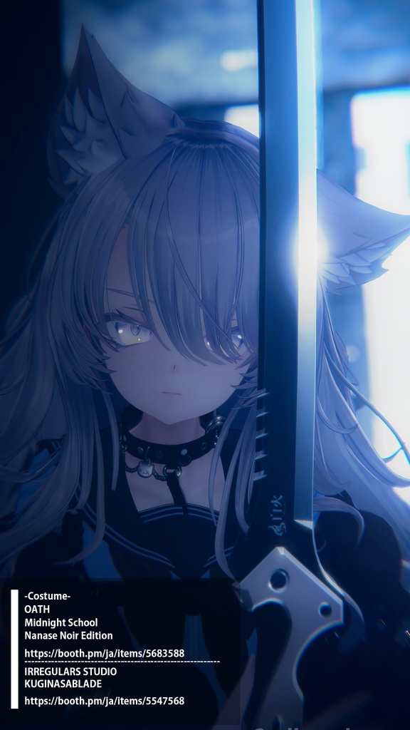 【VRChat想定 オリジナル3Dモデル『ナナセ・ノワール -Nanase Noir-』Gen2.2