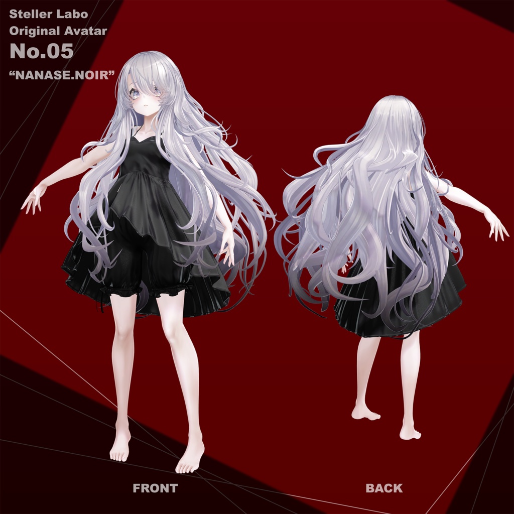 【VRChat想定 オリジナル3Dモデル『ナナセ・ノワール -Nanase Noir-』Gen2.2