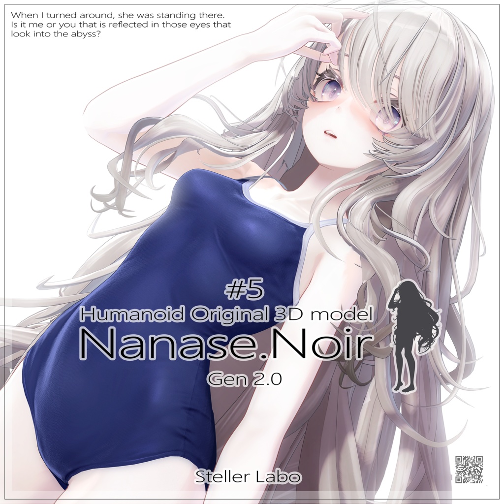 【VRChat想定 オリジナル3Dモデル『ナナセ・ノワール -Nanase Noir-』Gen2.2