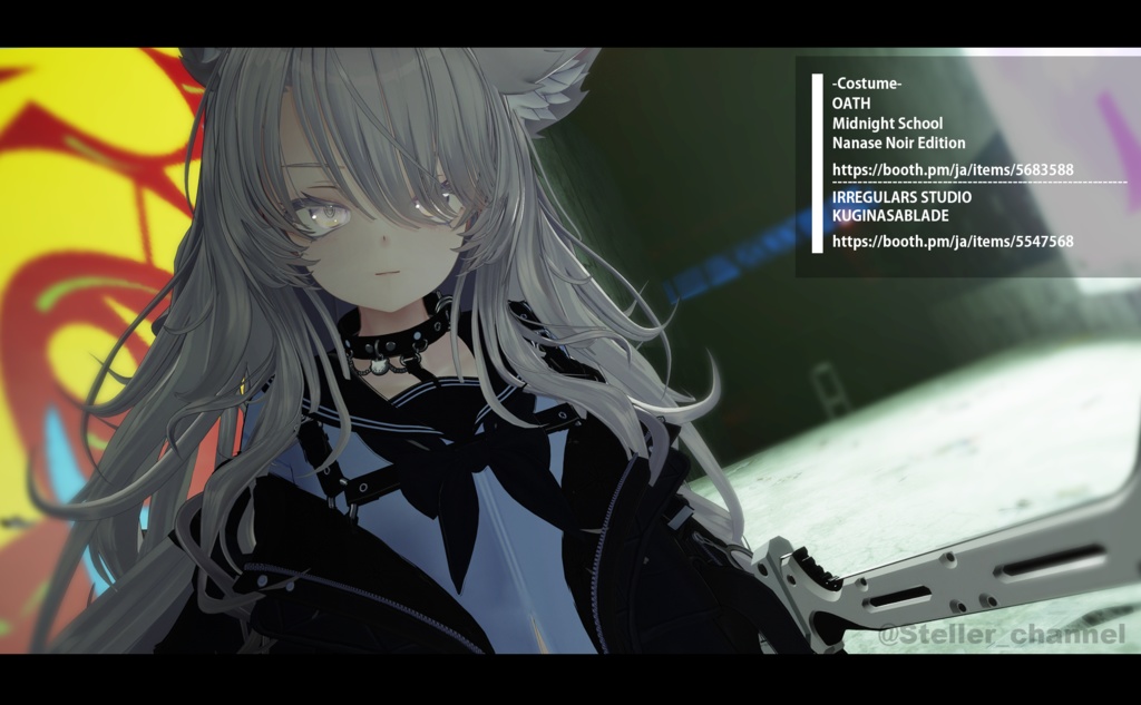 【VRChat想定 オリジナル3Dモデル『ナナセ・ノワール -Nanase Noir-』Gen2.2