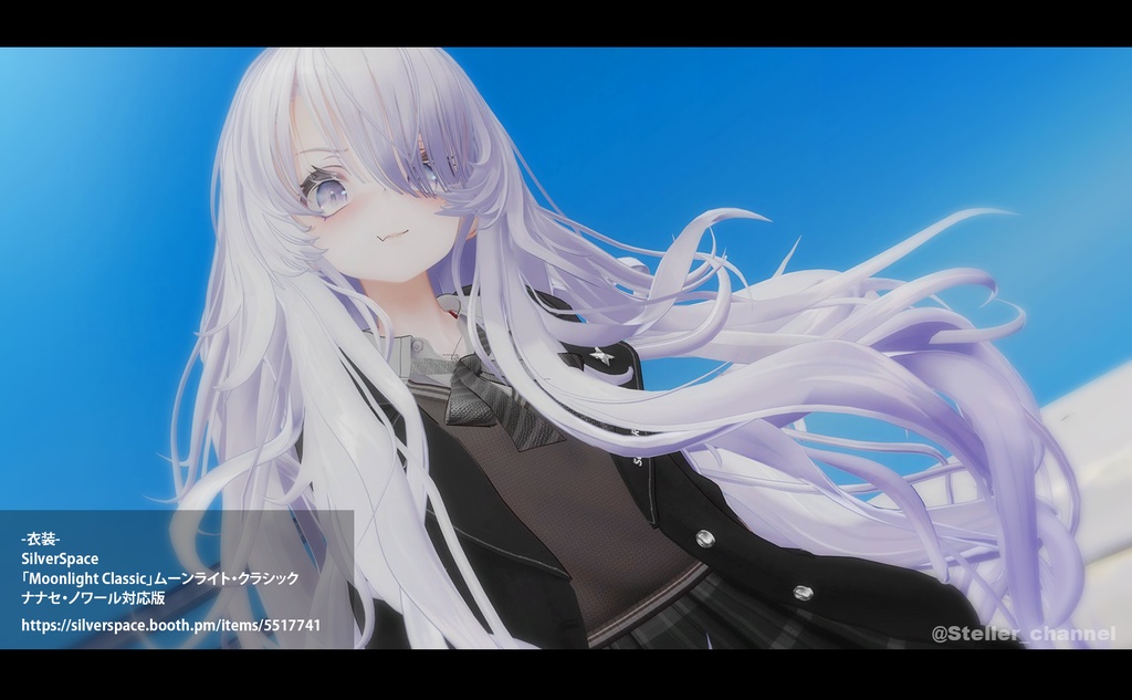 【VRChat想定 オリジナル3Dモデル『ナナセ・ノワール -Nanase Noir-』Gen2.2