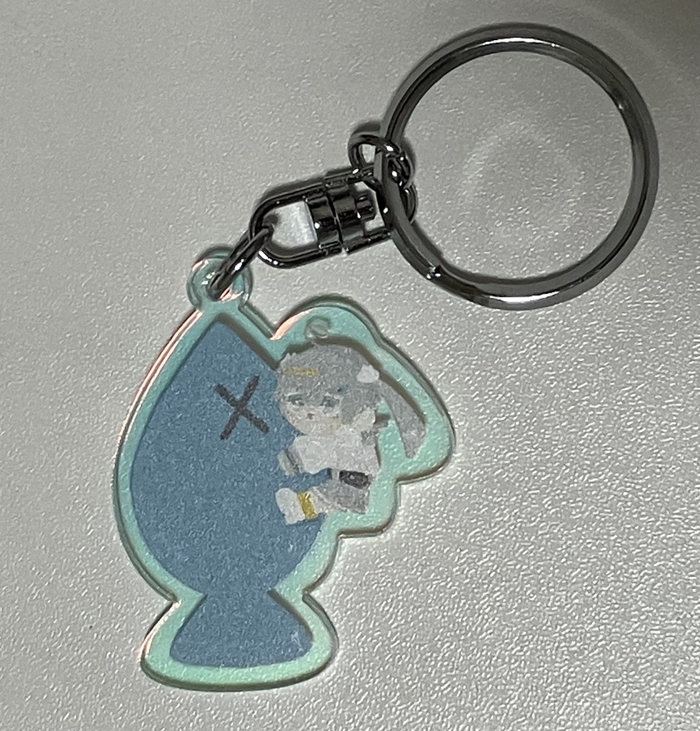 【オーロラアクリルキーホルダー】釣れちゃった