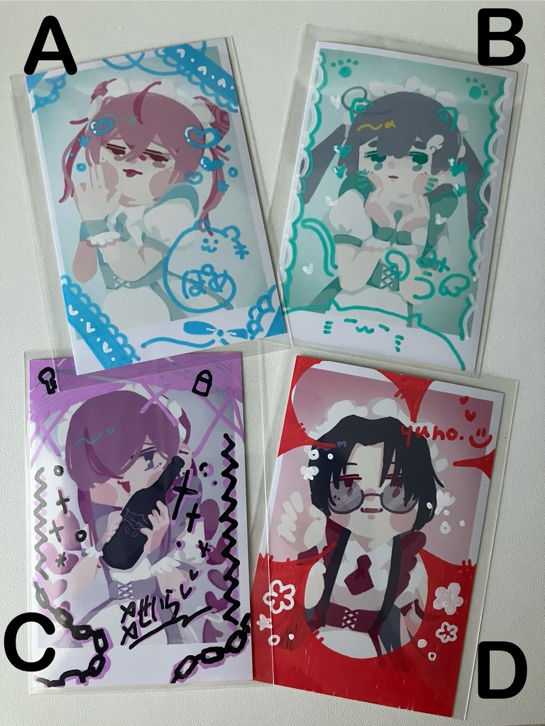 【単体売り】らくがきチェキ風カード4種