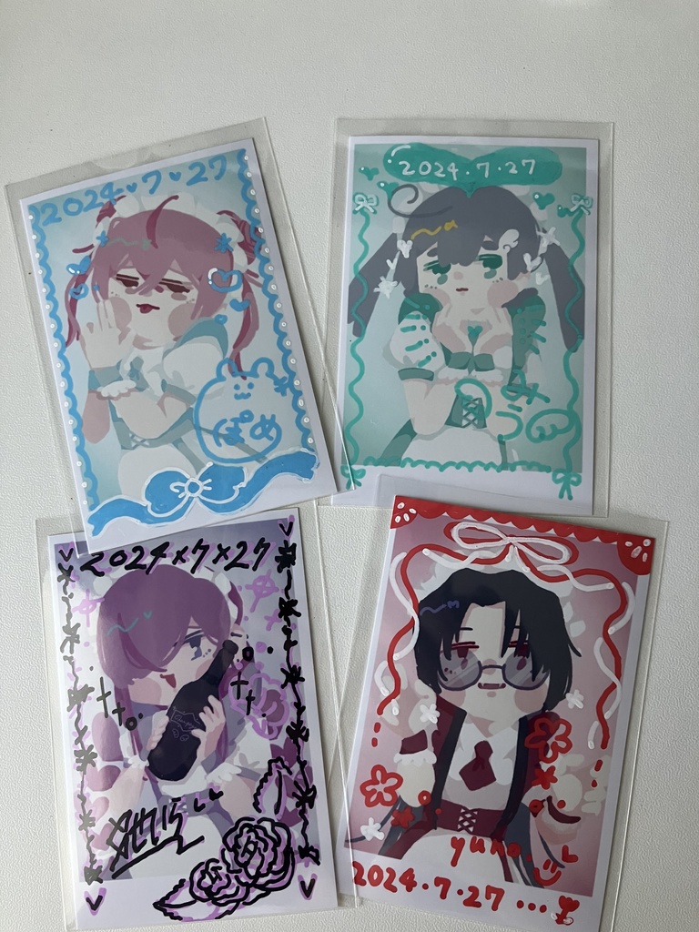 【単体売り】らくがきチェキ風カード4種