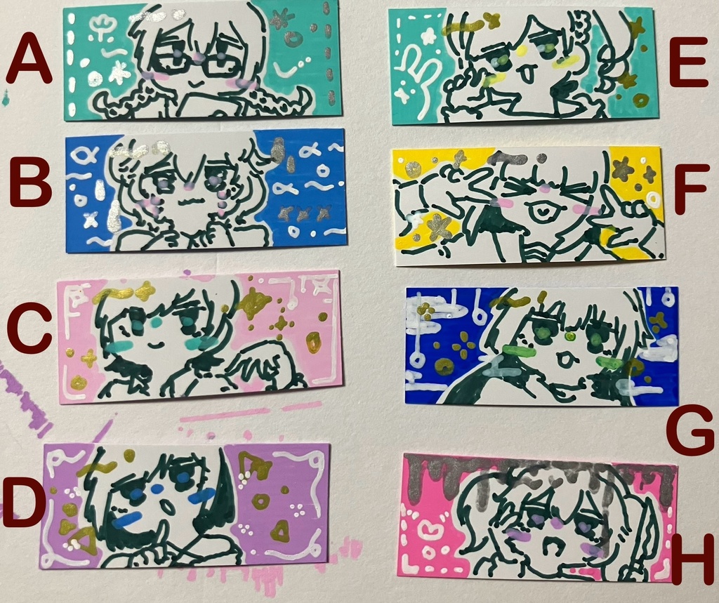 【一点物】手描き名札ワイヤーキーホルダー