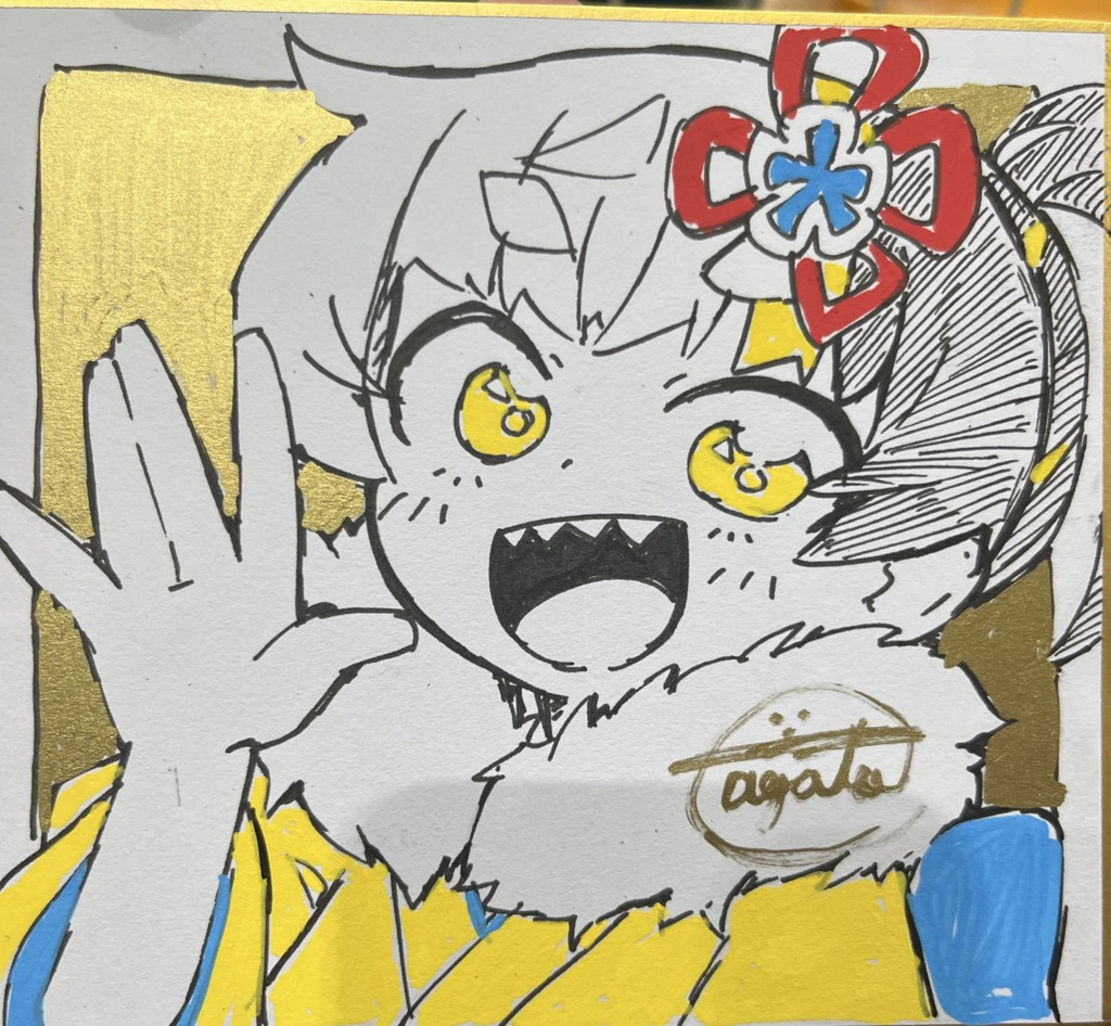 ぶりちゃん正月Ver直筆ミニ色紙