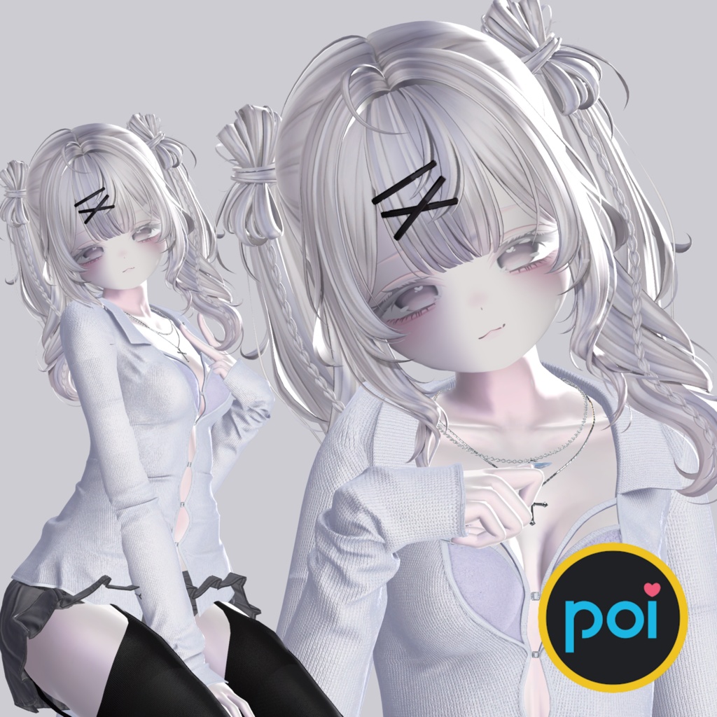 Poiyomi&liltoon 白リム Material Preset - White Rim 設定済みマテリアル +hair Material