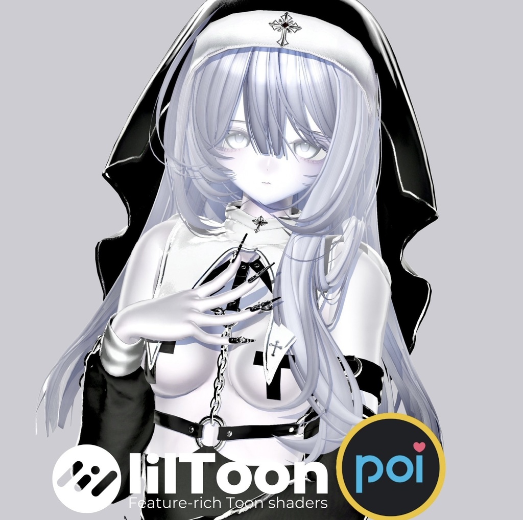 Poiyomi&liltoon 白リム Material Preset - White Rim 設定済みマテリアル +hair Material