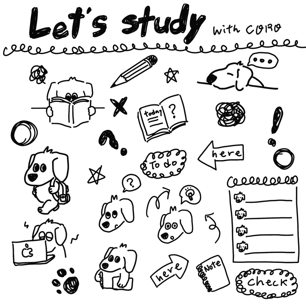 goodnotes sticker It's me, coro - Let's study