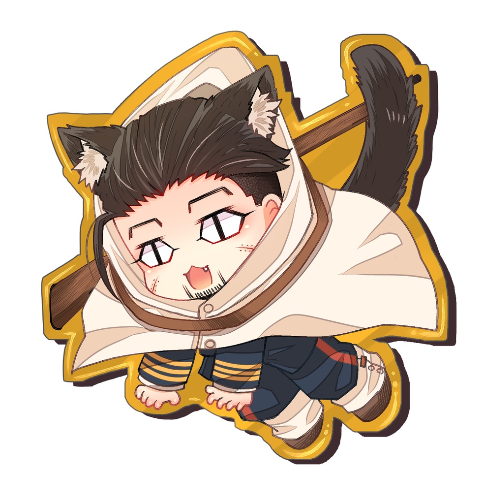 ねこ尾形アクリルキーホルダー