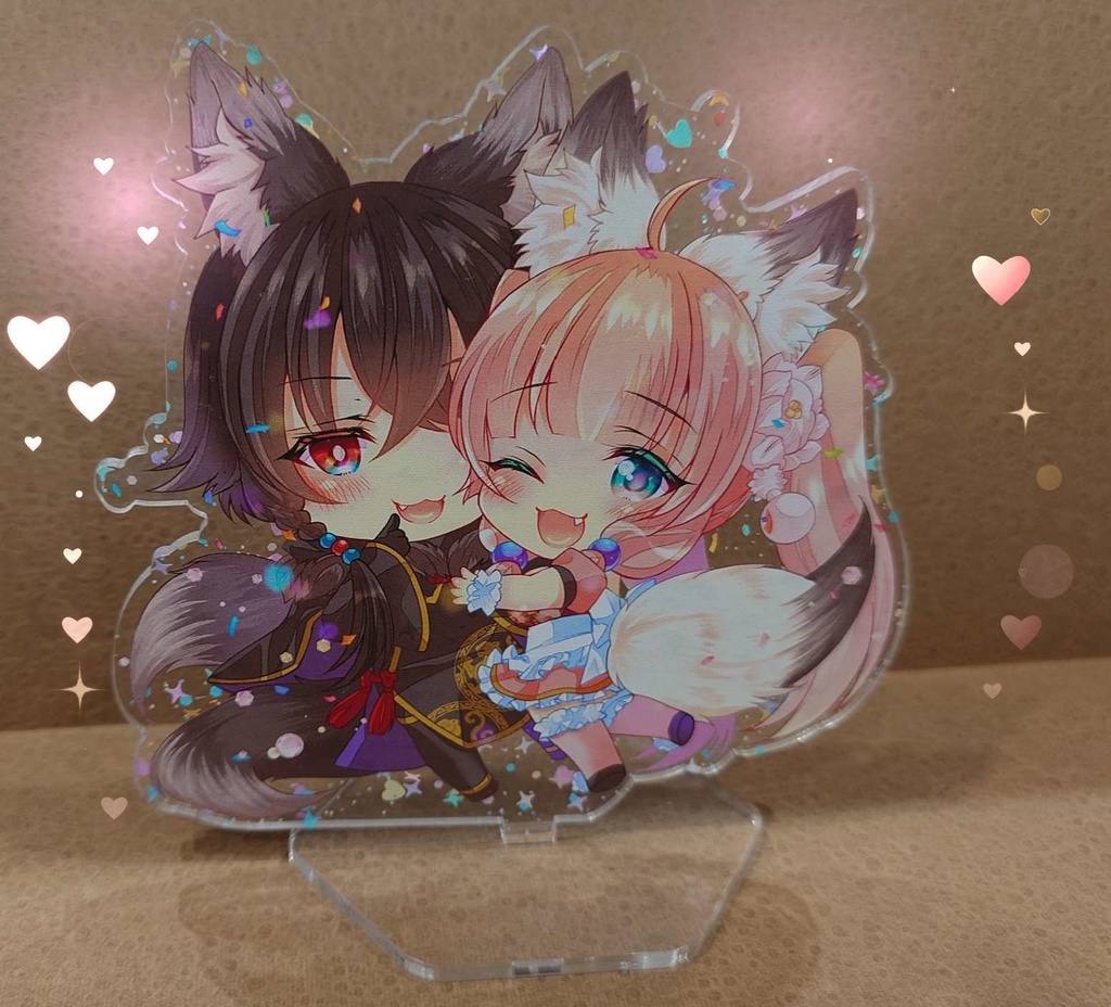 黒狐×白狐アクリルスタンド（秋葉原キツネ祭り2新作）