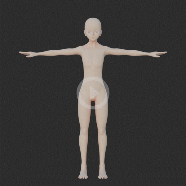 【3Dアバター用】少年/男性アバター素体ボディ