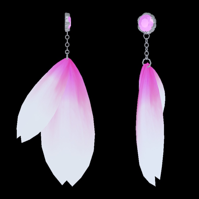 【VRChat対応】桜モチーフピアス(しなの対応 / 汎用)3Dアクセサリ