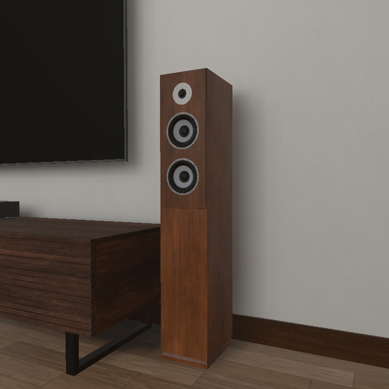 【VRインテリア】AVセット(壁掛けテレビ・テレビボード・AVアンプ・スピーカー類) STRINT004【VRChat想定】