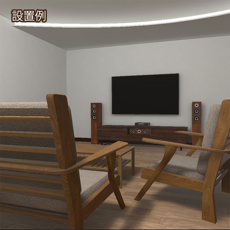 【VRインテリア】AVセット(壁掛けテレビ・テレビボード・AVアンプ・スピーカー類) STRINT004【VRChat想定】
