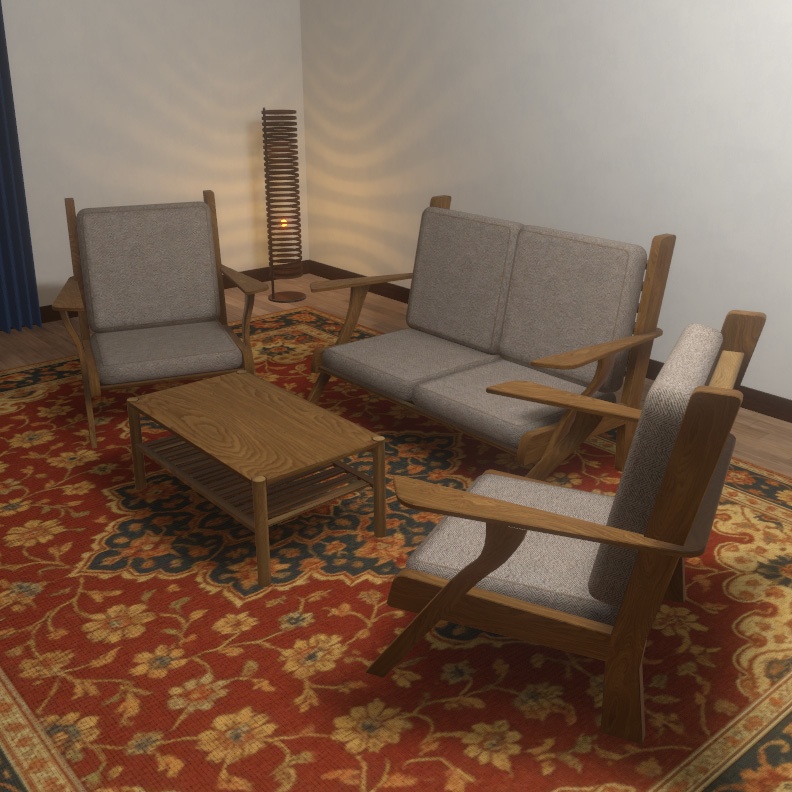 【VRChat想定ルームワールド】シンプルな家具付きプライベートルーム 雨の夜の隠れ家 STR_PrivateRoomWorld01