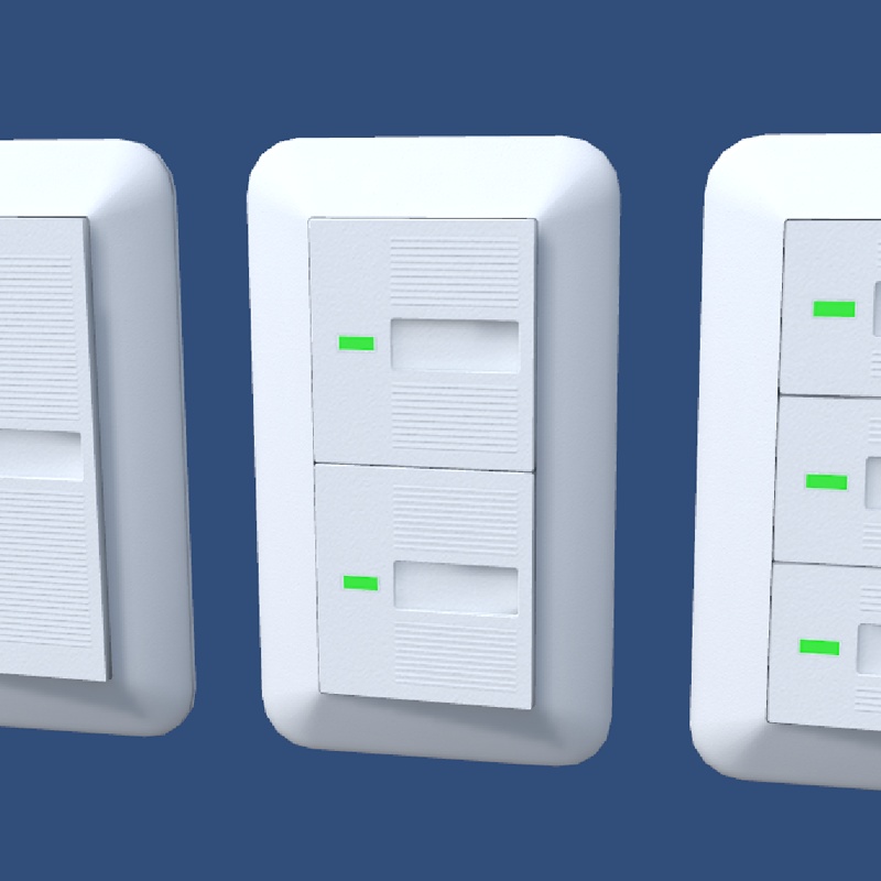 【VRインテリア用部品】壁スイッチ&コンセント セット【VRChat想定】