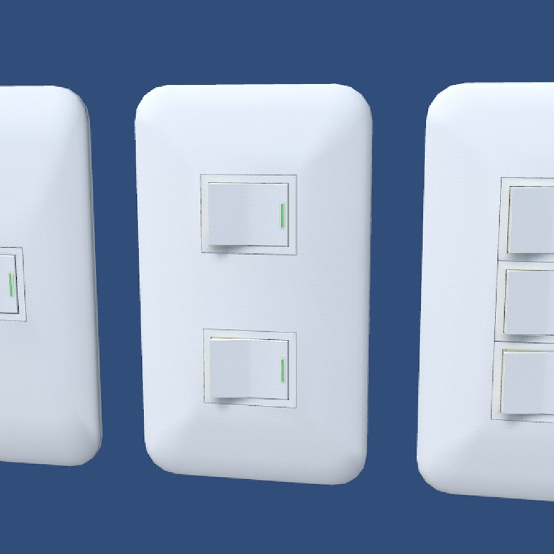 【VRインテリア用部品】壁スイッチ&コンセント セット【VRChat想定】
