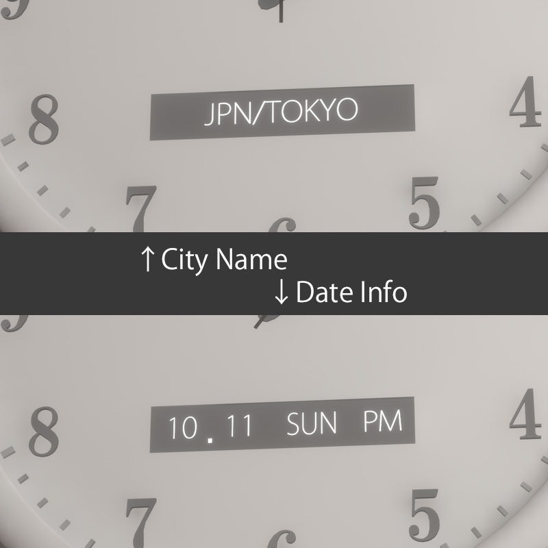 【VRインテリア】ワールドアナログクロック(世界88都市・リアルタイム時刻表示) STRINT010【VRChat想定】