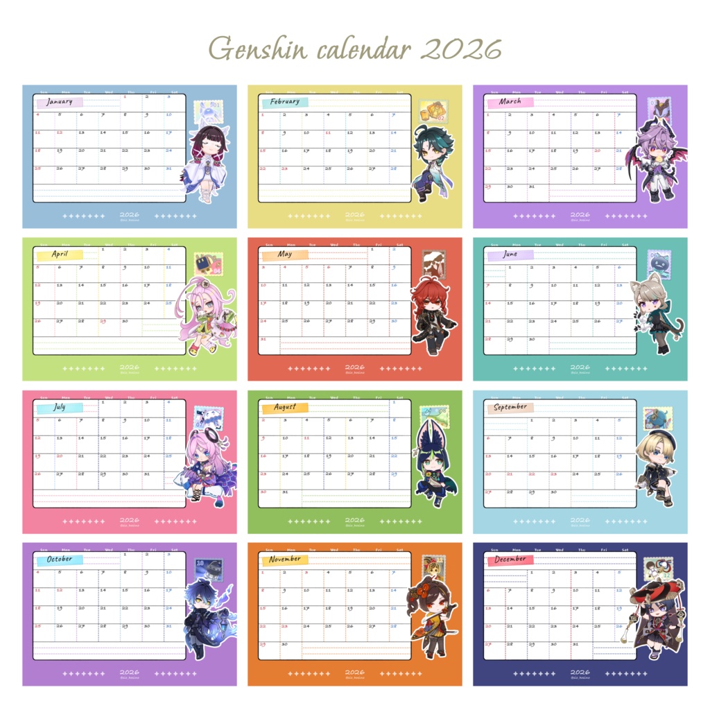原神カレンダー2026