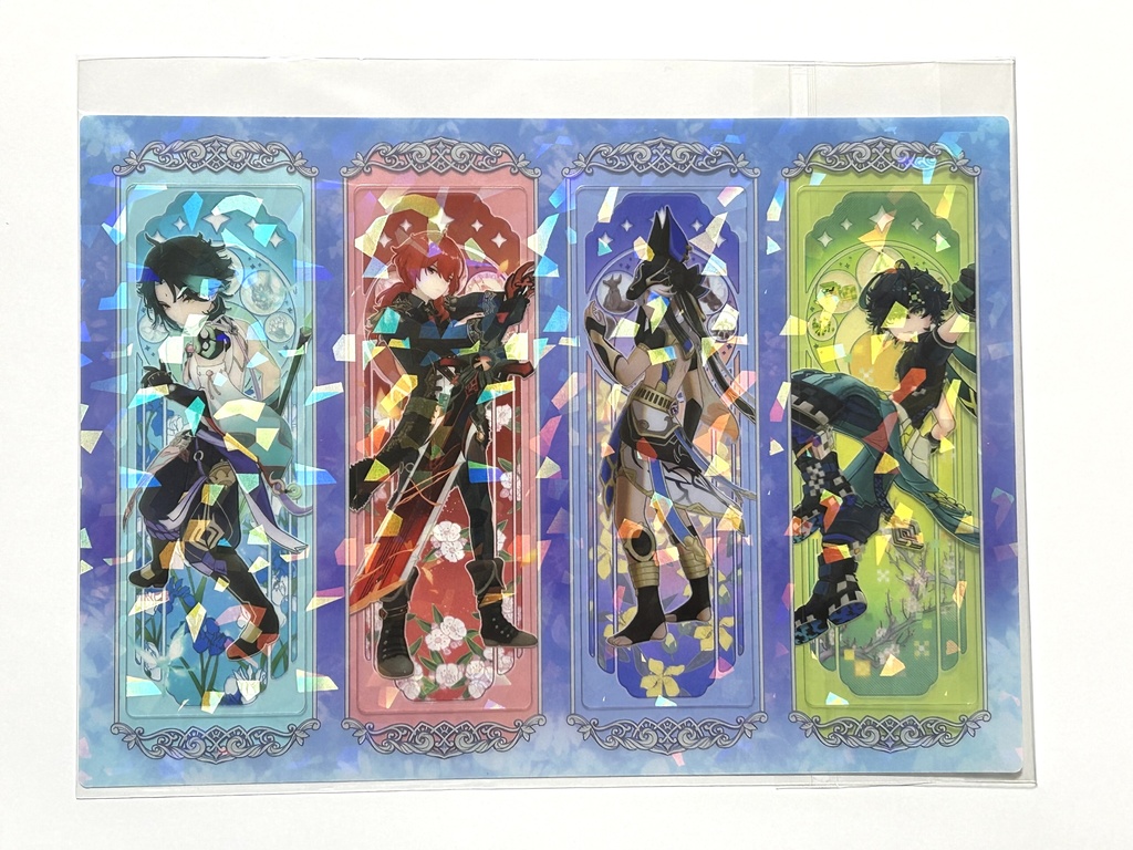 クリアしおりセット(魈、ディルック、セノ、キィニチ)