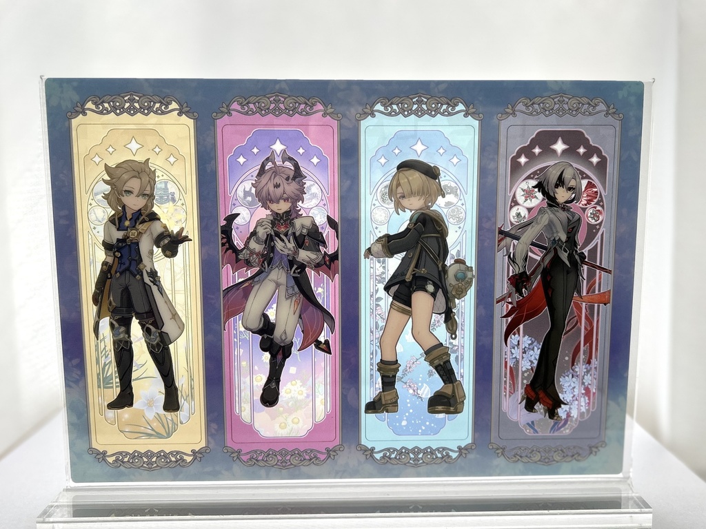 クリアしおりセット(アルベド、ドゥリン、フレミネ、アルレッキーノ)