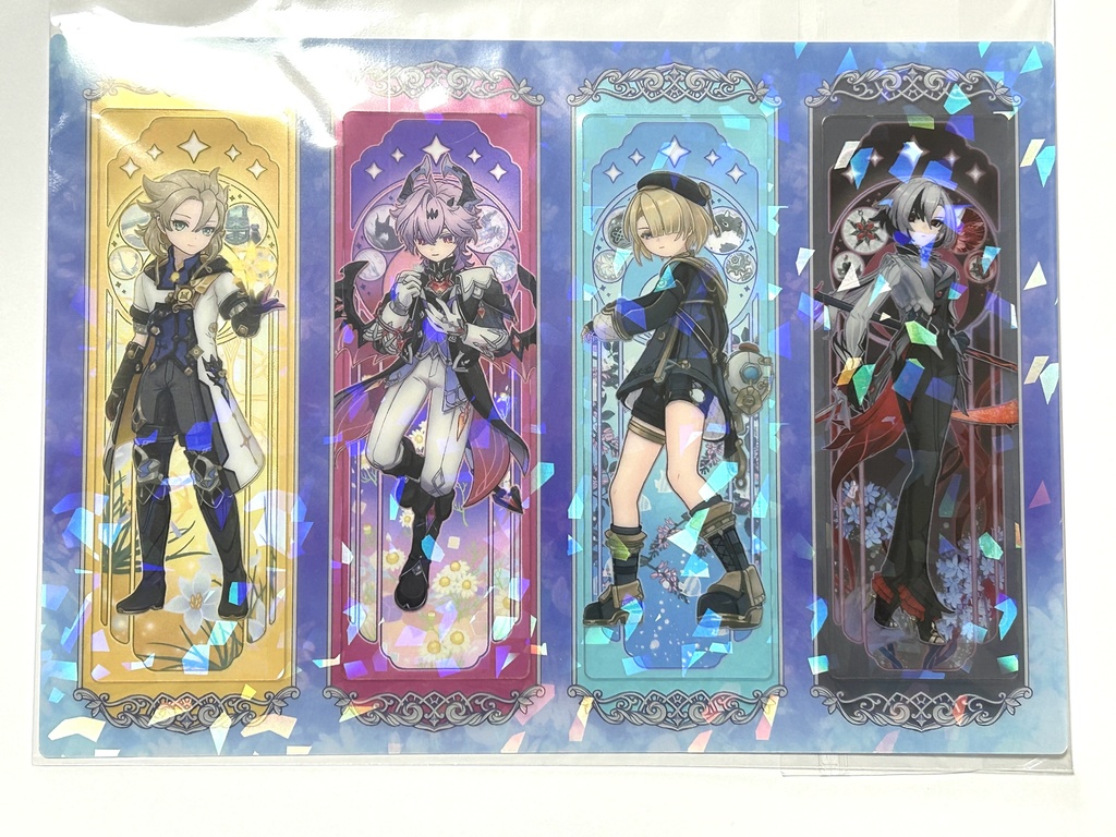 クリアしおりセット(アルベド、ドゥリン、フレミネ、アルレッキーノ)